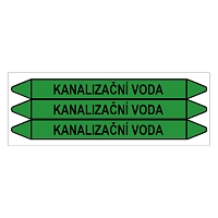 Značení potrubí, kanalizační voda,3 ks, 355 × 37 mm